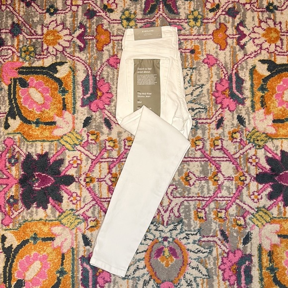 Everlane The Mid-Rise Skinny Jean Ankle Size 24 NWT White Denim - Picture 4 of 14